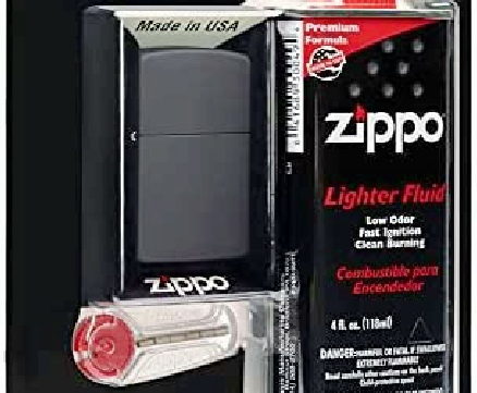 a black and red lighter in a box